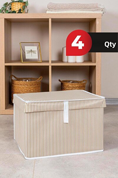 ALAS 4 Καφέ Μίνι Κάδοι - Κουτί πολλαπλών χρήσεων με καπάκι, 40x30x26