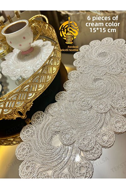 Tekstilsa منديل عرض تقديمي، منديل كوكتيل، منديل عرض تقديمي للقهوة، مسند للزجا...