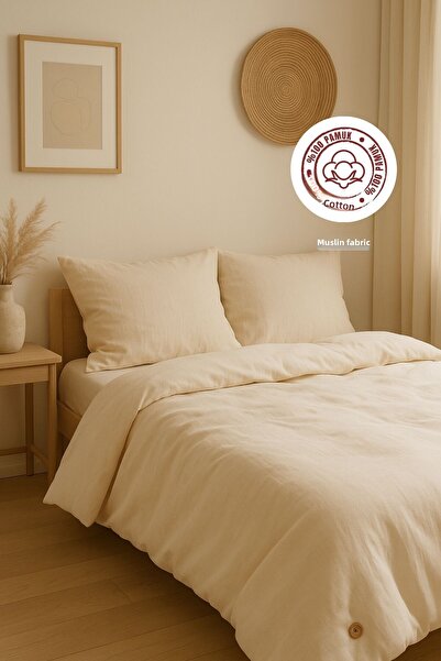 sutra Set cuvertură de pilota dublă din țesătură muselină din bumbac 100%.