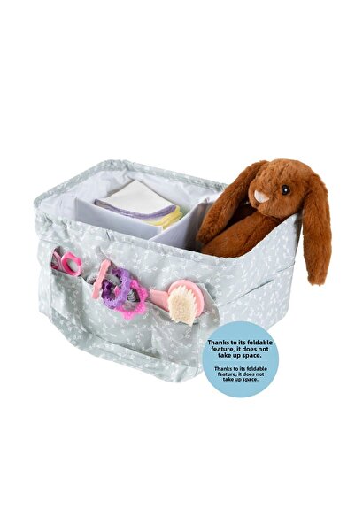 Babyjem Green Floral Patterned Folded Baby and Mother Organizer Bag