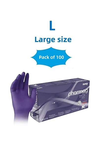 QBR Home قفازات النتريل. كبير. بدون بودرة. عبوة من 100. TentyPharmamodel/L