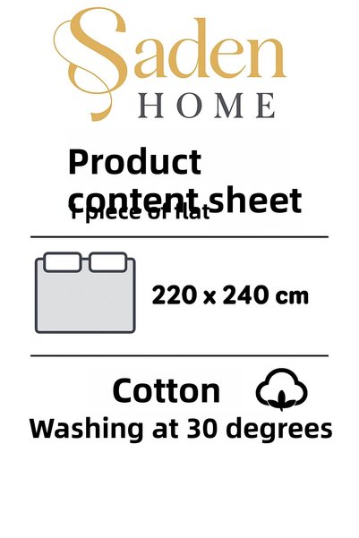 SADEN HOME Cotton Double Hotel White Sheets, 220X240 cm