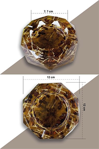 meristeed Bicoffeebreak Handmade Epoxy Cultic Plate-Coffee Themed Ashtray, Decorative Design with Coffee Beans