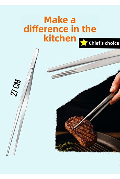 TD HOME Stainless Steel Tweezers Tongs 27 cm – Masterchef Style |   Grill, Me...