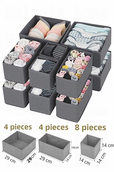 Helen's Home 16 Piece anthracite Closet anD Drawer Organizer - Clothes anD Socks Storage Box Set