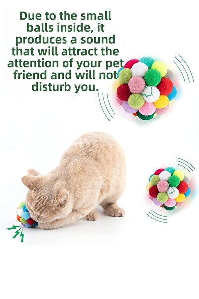 Betora Cat Ball Colorful Self-Sounding Pet Run Catch Play Ball Fun Activity Toy