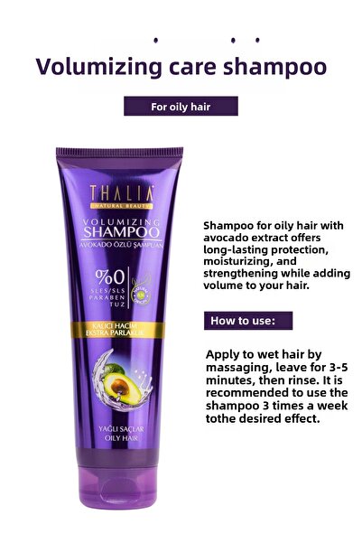 Thalia Avocado Extract 300 Ml Care Shampoo - Volumizing and Oily Hair