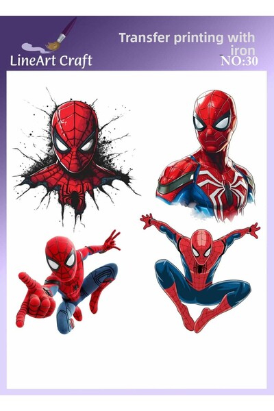 LİNEART طباعة نقل بنمط سبايدرمان بالكي ونقل القماش رقم: KMŞ30-18x20cm