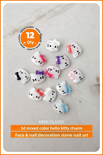 Nera Classy 3D Mixed Color Pattern Charm Nail Ornament, Lolipop-Kuromi-Hello ...