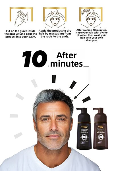 Softto Plus Black and Brown Hair Instant Effective Black and Brown Shampoo Dye 2 Pack 350Ml+350Ml