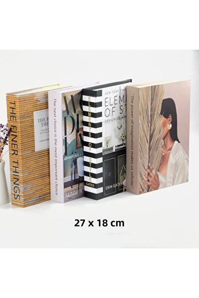 devideko Set of 4 Book-Looking Decorative Storage Boxes, Nordic Style Home Office Decor, Organizer Gift