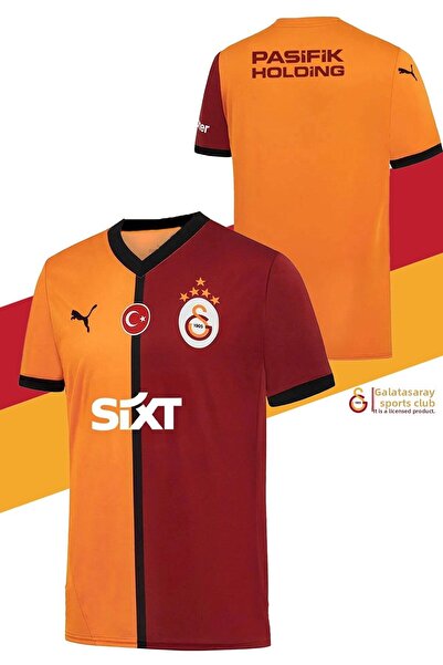 Galatasaray Original Licensed 2024/25 Yellow Red 5 Star Fan Jersey + Scarf Kaşkol Set