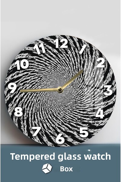 kutuTR Eye-Catching Spiral Patterned Tempered Glass Watch– 33 cm Csdw315