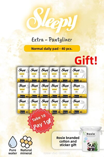 Sleepy اشتري 18 واحصل على 16 قطعة إضافية من الفوط اليومية العادية 40 قطعة وهد...