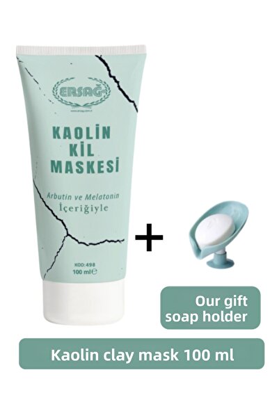 Ersağ قناع طين الكاولين 100 مل - صابون هدية منا 498-08