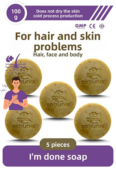 sabunal صابون بيتيم 5 قطع - صابون طبيعي مكثف للعناية بالشعر والبشرة لمشاكل ال...