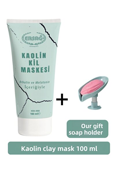 Ersağ قناع طين الكاولين 100 مل - صابون هدية منا 498-07