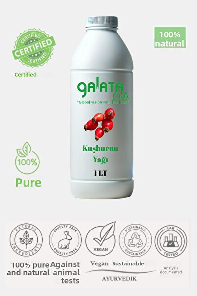 Galata Oils زيت ثمر الورد نقي وطبيعي 100% معصور على البارد 1 لتر (عناية بالبش...