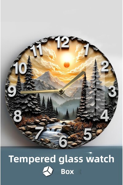 kutuTR Bring the Magic of Nature into Your Home 33X33 cm Tempered Glass Clock – 33 cm Csdw316