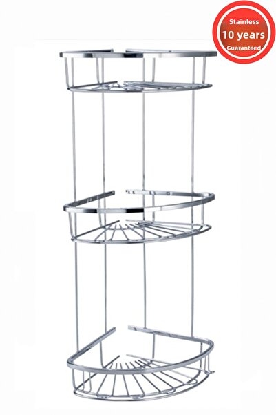 BanyomHome Clk Stainless Steel Peak 3-Piece 19X19 cm Shampoo Holder Bathroom ...