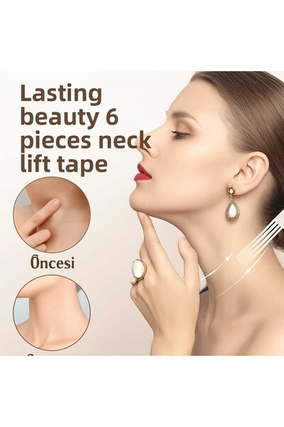 lasting beauty 6Pcs Transparent Neck Lift Tape Double Chin Collector Chin Nec...