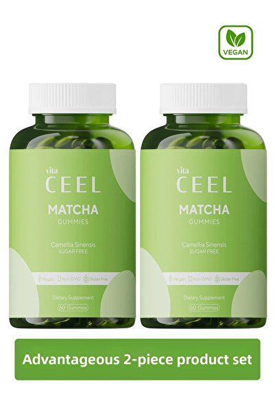 VitaCeel 2 Pack Vitamin Chewable Vegan Sugar Free Gummy with Matcha Green Tea...