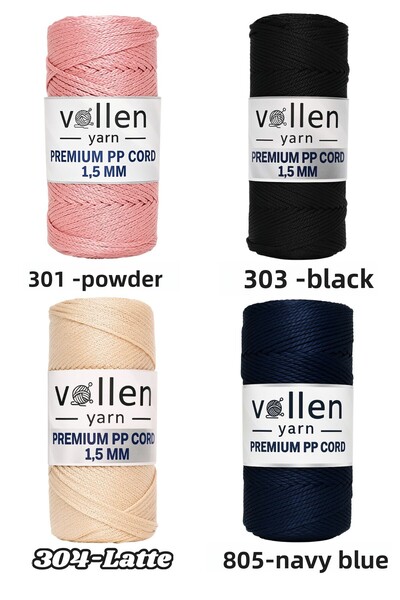 vollen yarn 1.5mm-150mt Polyester Macrame Thread, Supla Thread, Bag Thread, Bracelet Thread, Macrame, Army Green