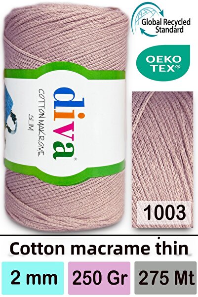 Diva İplik Diva Cotton Macrame Thin 1003 Soft Powder