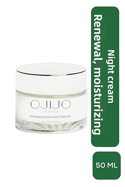 OJIJO LONDON كريم ليلي مرطب 50 مل لجميع أنواع البشرة - بانثينول، زبدة الشيا، ...