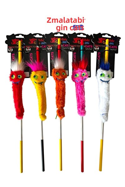 MATATABİ CATS Matatabi Cats Zobi̇ Al. Cat Fishing Rod with Handle(Matatabi, Includes Rattle, Special Rustle, Special Plush Fabric)