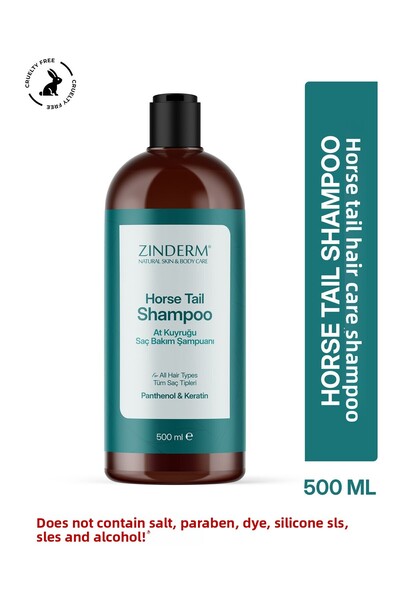 zinderm Ponytail Shampoo - Salt-Free Shampoo with Anti-Hair Loss and Fast Growth Effect (2 Pcs X 500 ml)