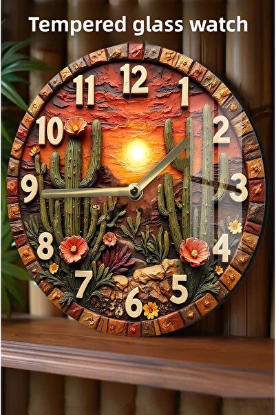 kutuTR The Star of Decoration with Glamorous Beauty! 3D Look Tempered Glass Watch – 33 cm Csdw010