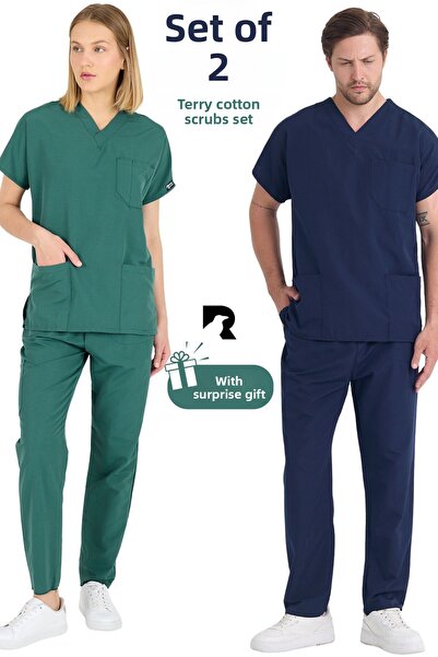 KARGA ÜNİFORMA ΣΕΤ ΦΟΡΜΑΣ 2 ΤΕΜΑΧΙΩΝ - Unisex Φόρμα Νοσοκόμας και Γιατρού με ...