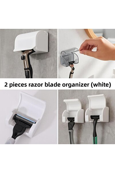 Hayveys 2 Pieces Razor Blade Organizer Adhesive Bathroom Razor Organizer