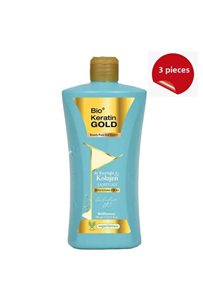 Bio Keratin Gold Salt-Free Shampoo with Ponytail & Collagen Fast Growth Effect 700 ml 3 Pieces