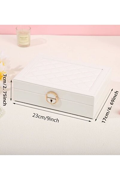 gaman Cutie de depozitare pentru bijuterii de lux Gmn10 cu cheie care poate fi blocată Organizator de bijuterii multiple de dimensiuni mari