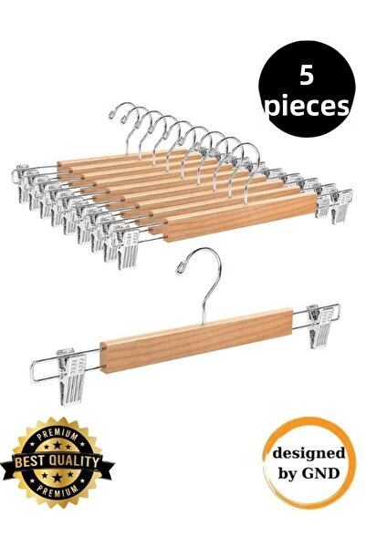 Hausgarten 5 bucăți de umerașe pentru haine, umerașe din lemn, cu cârlig, ume...