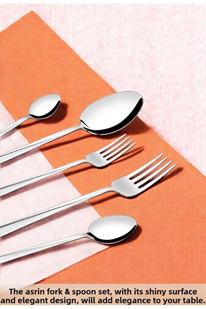 Gökdil Gold Touch 36 Piece 12 Person 18/10 Stainless Steel Fork & Spoon & Knife Dinnerware