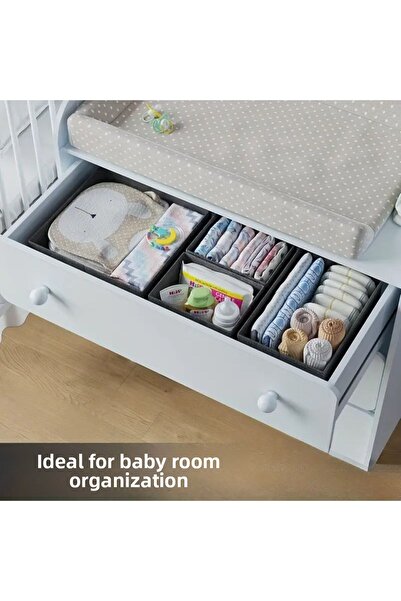 Textia Home 6-Piece Patterned Closet Organizer Set, Shelf Organizer, Clothing Storage Box