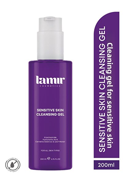 Lamir جل منظف للبشرة الحساسة 200 مل - نياسيناميد، حمض الهيالورونيك، كينتيللا ...