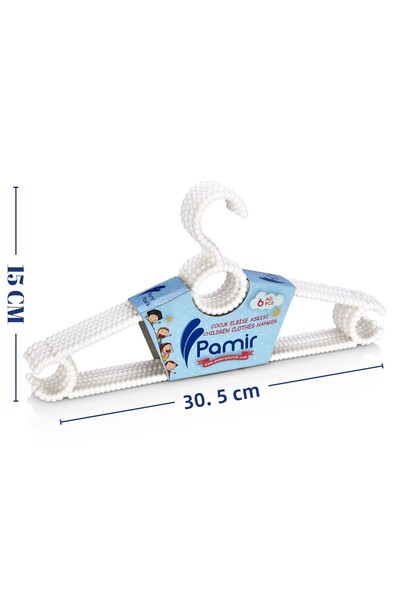 Pamir Plastik 12 Pieces of Beaded Children's and Baby Clothes Hangers