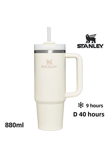 Stanley Quencher H2O Flowstate ™   Tumbler Thermos with Straw 0.8L Flask with Straw Beige