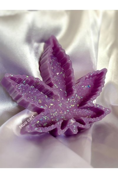 Milo Art Handmade Hologram Particle Lilac Leaf Ashtray Epoxy Ashtray Ash Tray
