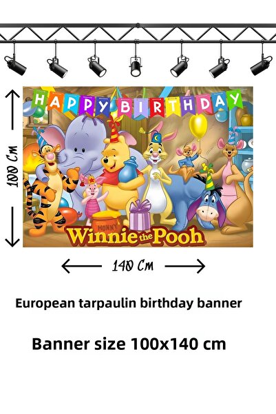 snowparty Banner tematic Winnie The Pooh pentru ziua de naștere