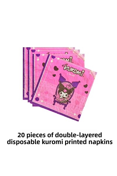 HAPPYLOOPPARTY مناديل عيد الميلاد مطبوع لشخصية كورومي