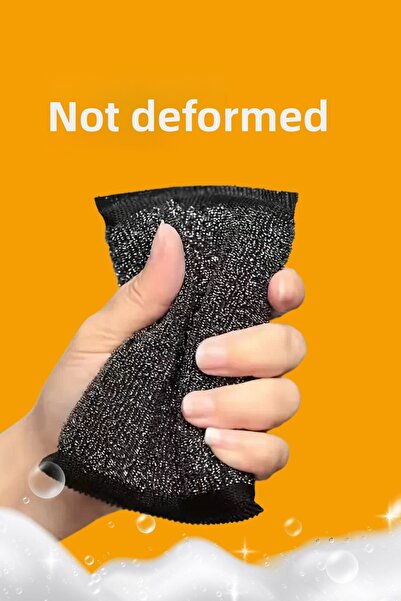 grimorlife 4 Pieces Magic Inox Wire Dish Sponge – Stainless Steel, Oil and Dirt Remover Sponge