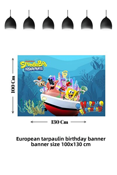 HAPPYLOOPPARTY Sponge Bob Themed Birthday Banner