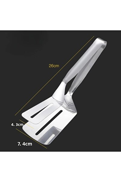 safestore Steel 23cm Fish Steak Bbq Tongs Meat Serving Scoop Spoon Spatula