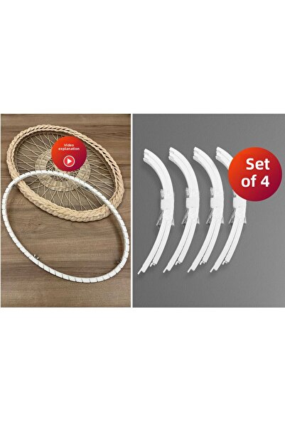Petek Rattan 4-Piece Ellipse (Oval) Rattan Tray Mold – Pla Material – with Vi...