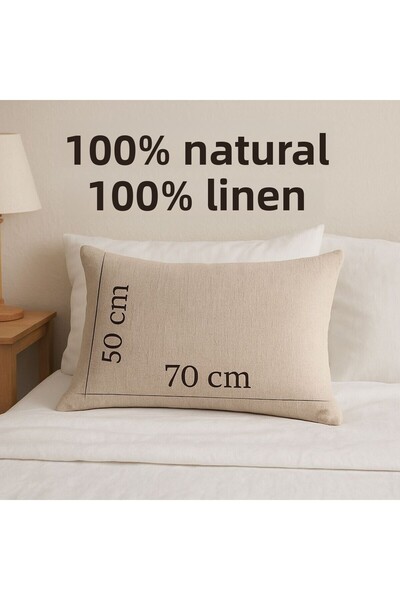 TAHT Deep Sleep with Natural Linen Touch: 100% Linen Cotton 2-Piece Pillowcase (50X70 cm)